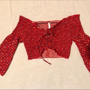 XHILARATION FLORAL CROP TOP